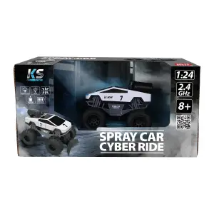 Автомобиль SPRAY CAR на р/у – CYBER RIDE (белый, 1:24, 2.4 ГГц, аккум. 3,7 V, выхлопной пар) KS Drive (SL-6076RH)