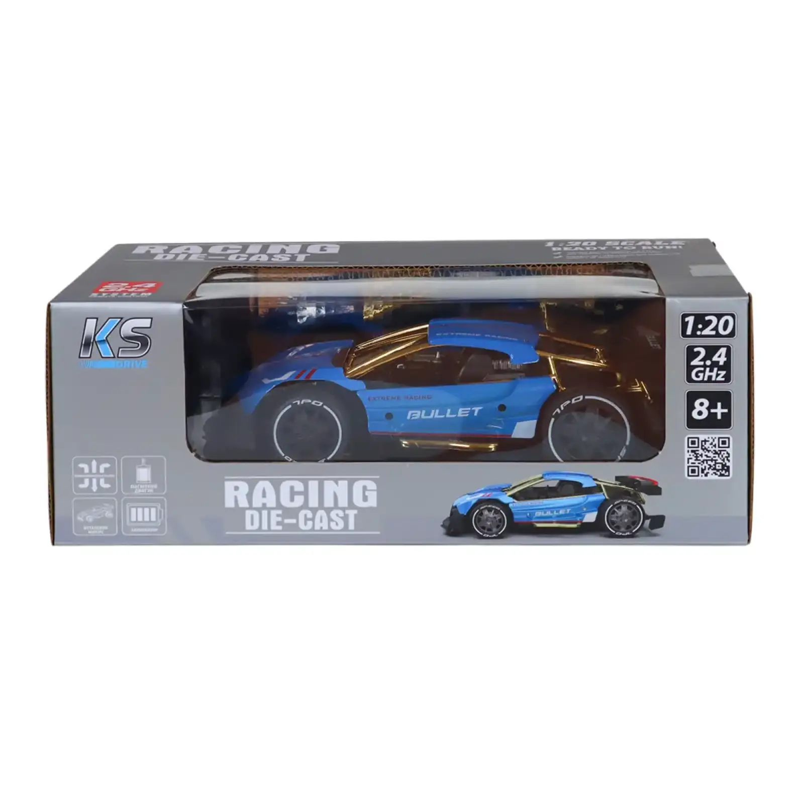 Автомобиль KS DRIVE на р/у - EXTREME RACING (металл. корпус, аккум. 3.7V, 2,4 ГГц, голубой) (SL-8213ARHB)