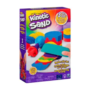Набор песка для детского творчества - KINETIC SAND РАДУЖНЫЙ МИКС (3 цвета, 383 g, аксесс.) (71474)
