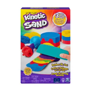 Набор песка для детского творчества - KINETIC SAND РАДУЖНЫЙ МИКС (3 цвета, 383 g, аксесс.) (71474)