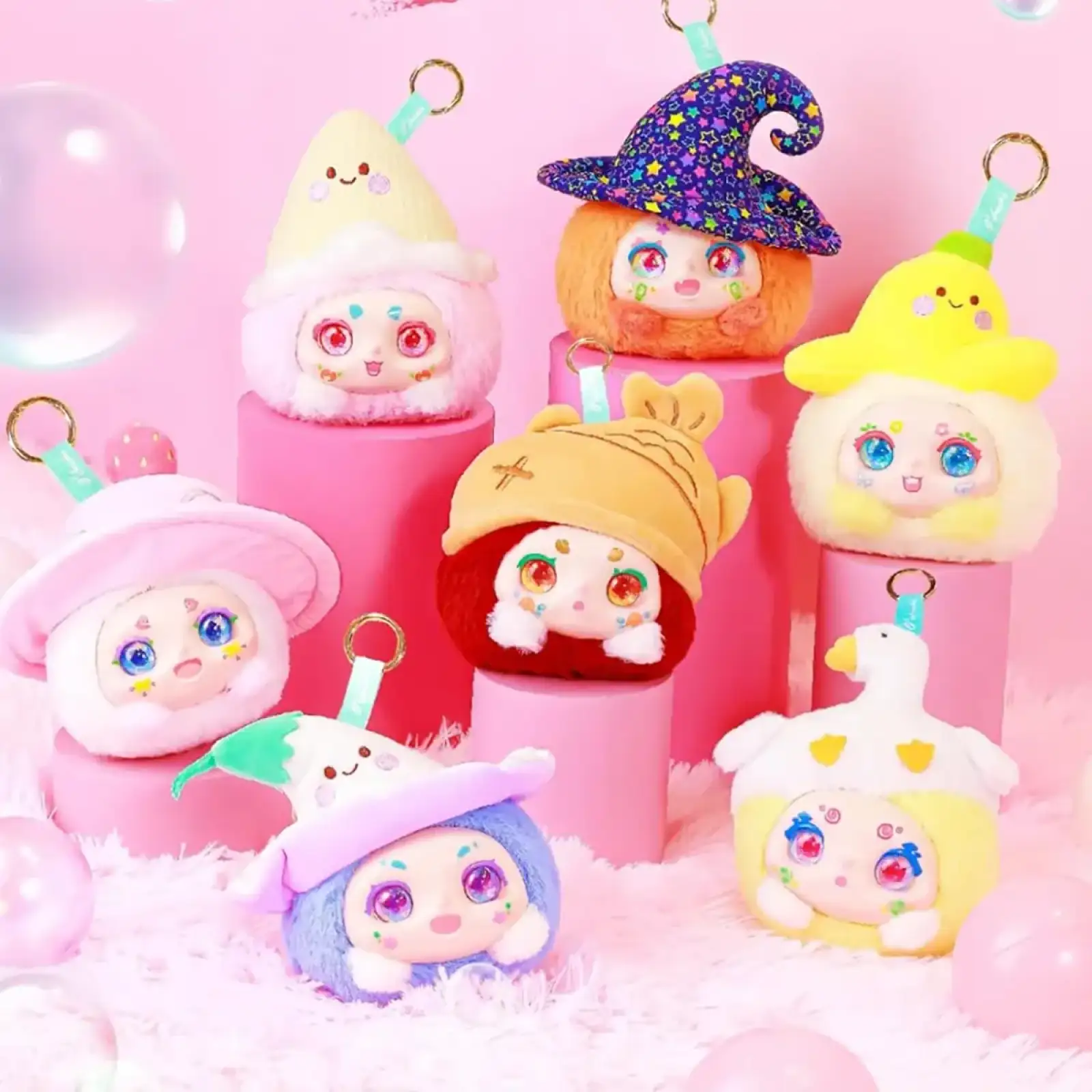 Коллекционная мягкая игрушка с кольцом POP TOP Kimmon - МИЛАШКИ В ШЛЯПКАХ (в дисп., в асс.) (556022)