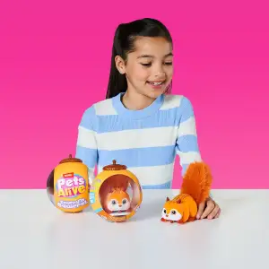 Интерактивная игрушка PETS ALIVE S1 – БЕЛОЧКА (оранжевый) Pets & Robo Alive (9565A)