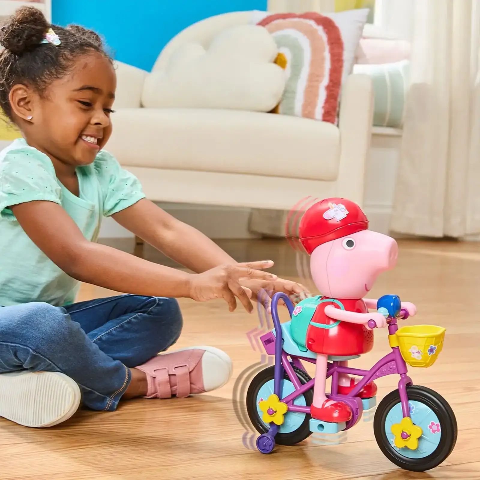 Інтерактивний ігровий набір PEPPA FIGURINES – ПЕППА НА ВЕЛОСИПЕДІ Peppa Pig (G2177)
