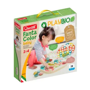 Набір серії "Play Bio" - ДЛЯ ЗАНЯТЬ МОЗАЇКОЮ FANTACOLOR BABY (великі фішки (21 шт.) + дошка) Quercetti (84405-Q)