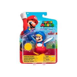 Игровая фигурка с артикуляцией SUPER MARIO - МАРИО-ПИНГВИН (10 cm, с аксессуаром) (40824i)
