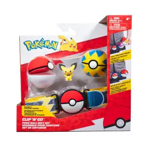 Игровой набор POKEMON W15 - ПОЯС С ПОКЕБОЛАМИ ПИЧУ (пояс, 2 покебола, игровая фигурка) (PKW3643)