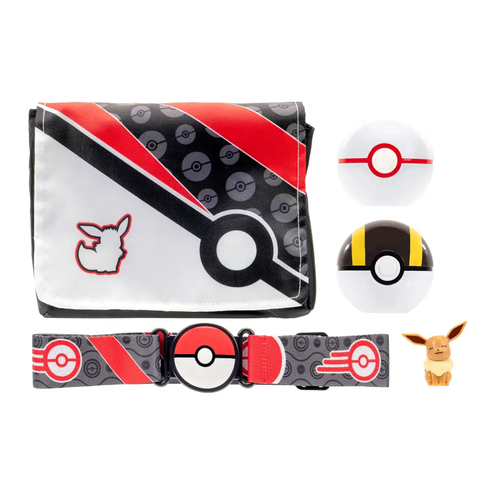 Игровой набор POKEMON W5 - СНАРЯЖЕНИЕ ТРЕНЕРА ИВИ (2 покебола, пояс, фигурка, сумка для мячей) (PKW3650)