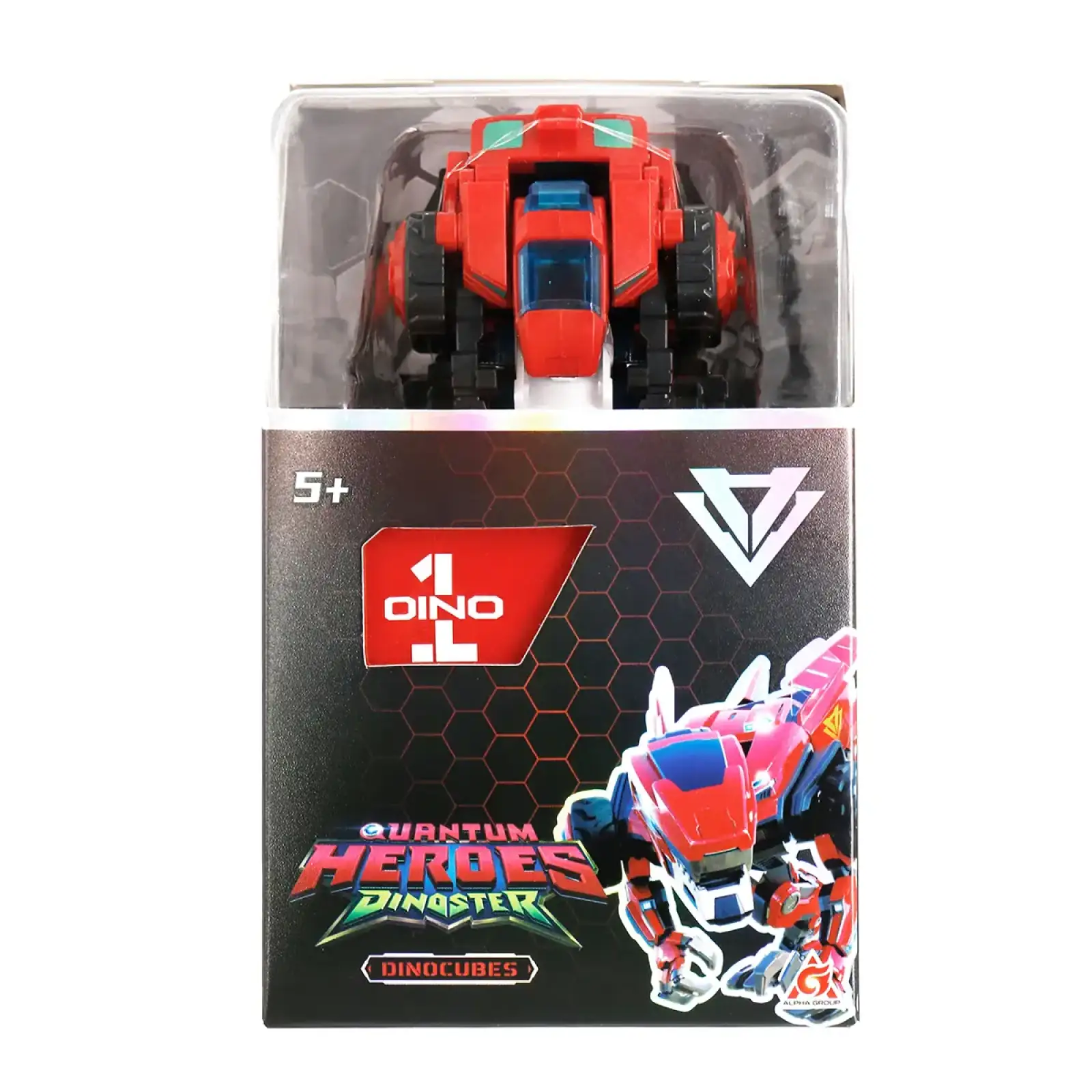 Динозавр-трансформер DINOSTER - ЧЕРВОНИЙ РАПТОР-БОТ (бокс для зберігання) (EU580840-1)