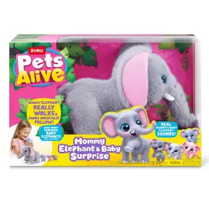 Интерактивный игровой набор PETS ALIVE серии "Mama & Baby Surprise" S1 – МАМА СЛОНИХА С СЮРПРИЗОМ Pets & Robo Alive (9570)
