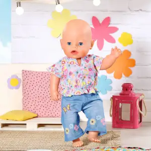 Одяг для ляльки BABY BORN - КВІТКОВИЙ ДЖИНС (43 cm) (832677)