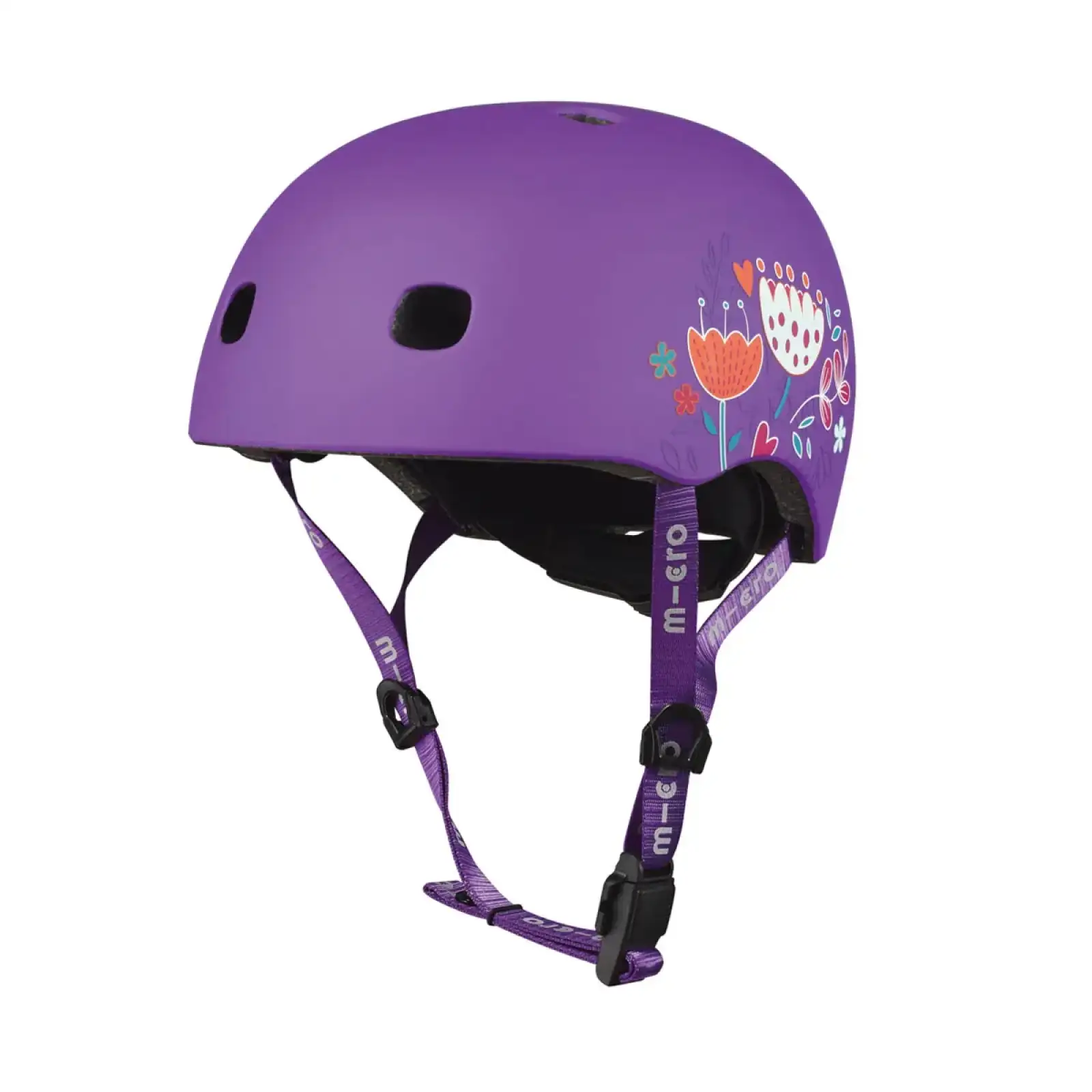 Захисний шолом MICRO - ФІОЛЕТОВИЙ З КВІТАМИ (52-56 cm, M) (AC2138BX)
