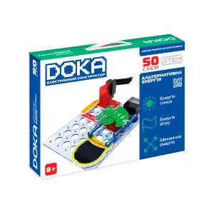 Конструктор електронний DOKA "АЛЬТЕРНАТИВНА ЕНЕРГІЯ" (50 схем) (D70711)