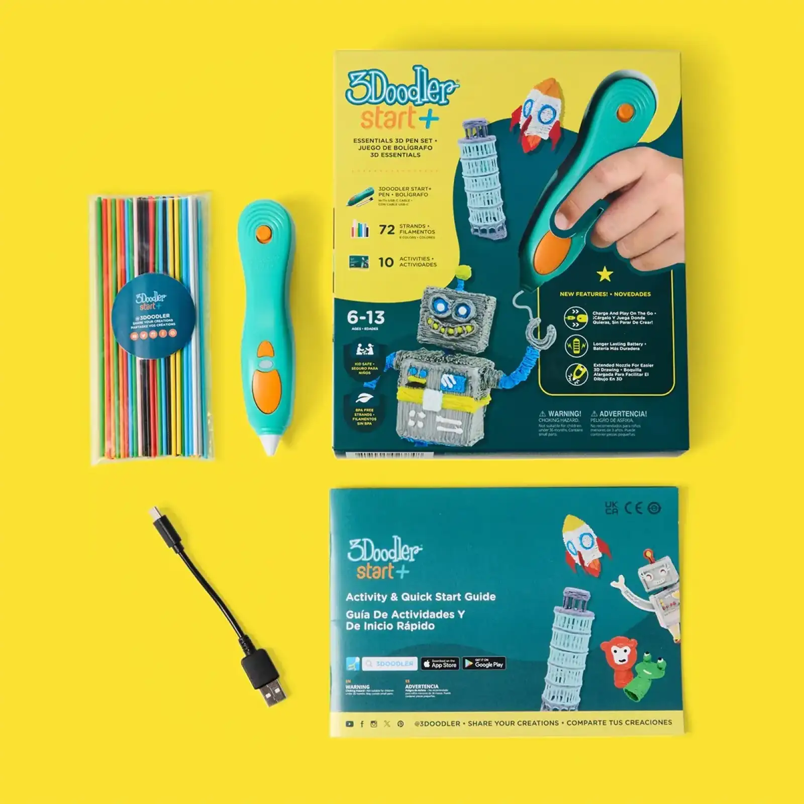3D-ручка 3Doodler Start Plus для детского творчества - КРЕАТИВ ПЛЮС (72 стержня) (SPLUS EFG)