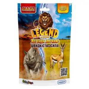 Стретч-іграшка у вигляді тварини серії "LEGEND OF ANIMALS МАКСІ" – ЛЕГЕНДИ АФРИКИ: ШВИДКІСТЬ VS СИЛА (у диспл.) #sbabam (79-CN25)