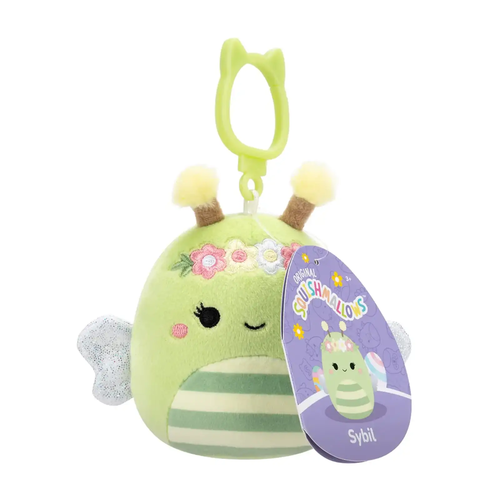 Мягкая игрушка на клипсе SQUISHMALLOWS – ПЧЕЛКА СИБИЛ (9 cm) (SQCP00460)