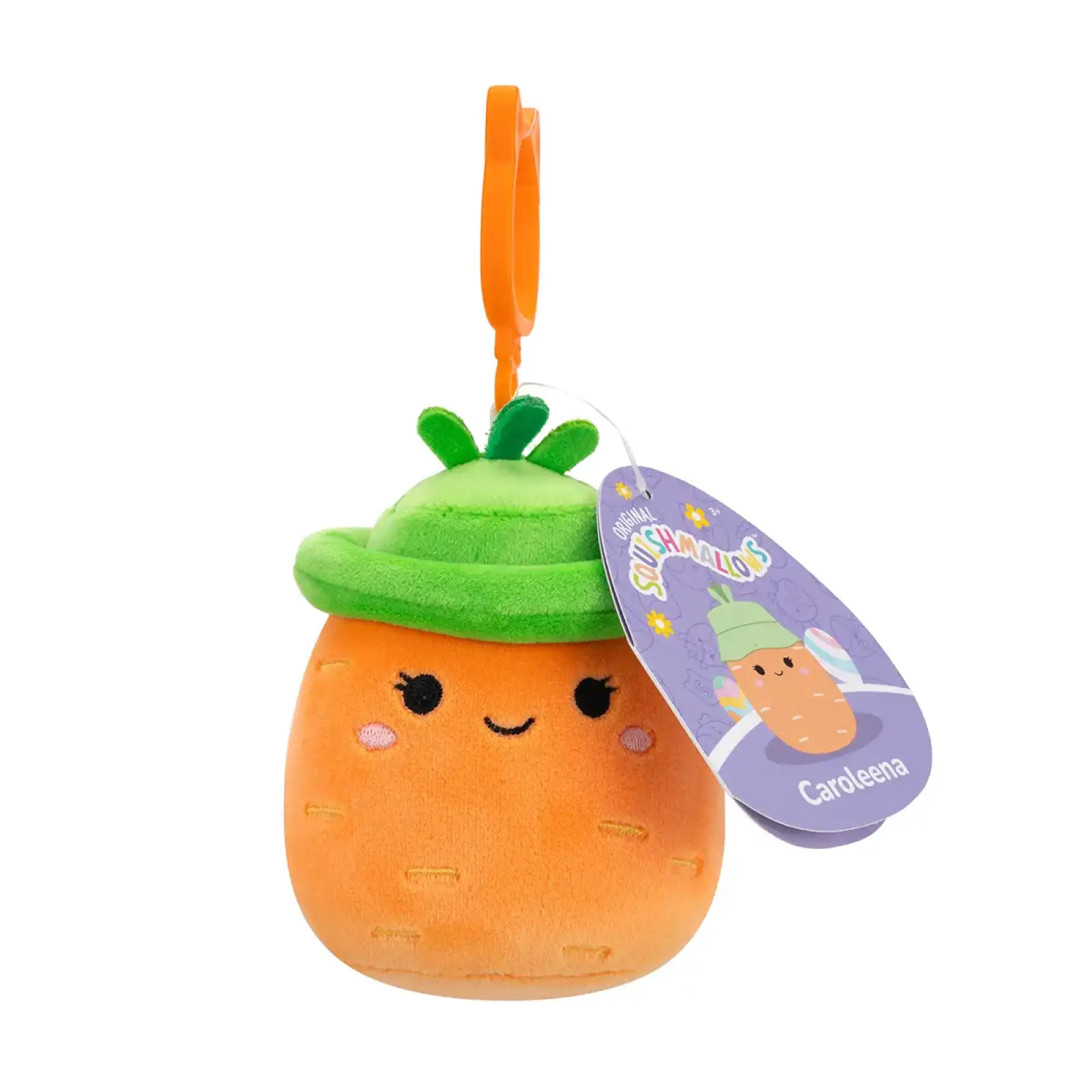 Мягкая игрушка на клипсе SQUISHMALLOWS – МОРКОВКА КАРОЛИНА (9 cm) (SQCP00462)