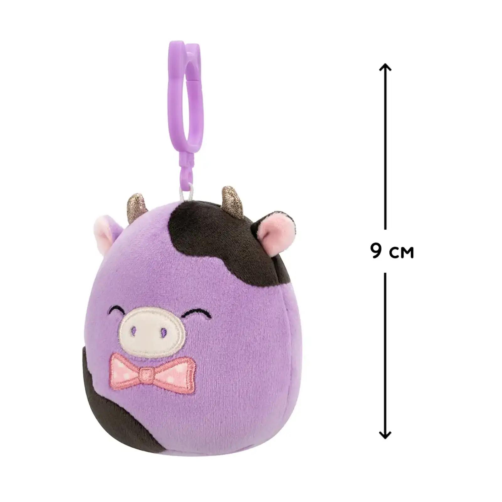 Мягкая игрушка на клипсе SQUISHMALLOWS – КОРОВКА АЛЕКСИ (9 cm) (SQCP00463)