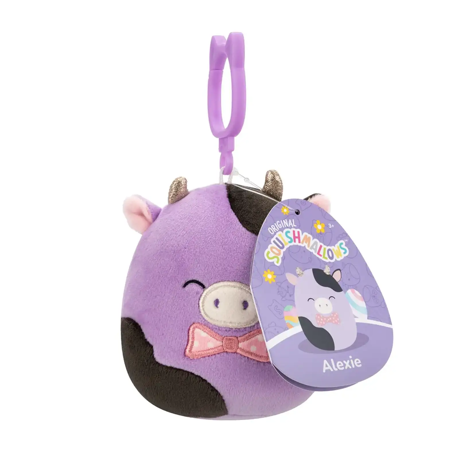 Мягкая игрушка на клипсе SQUISHMALLOWS – КОРОВКА АЛЕКСИ (9 cm) (SQCP00463)