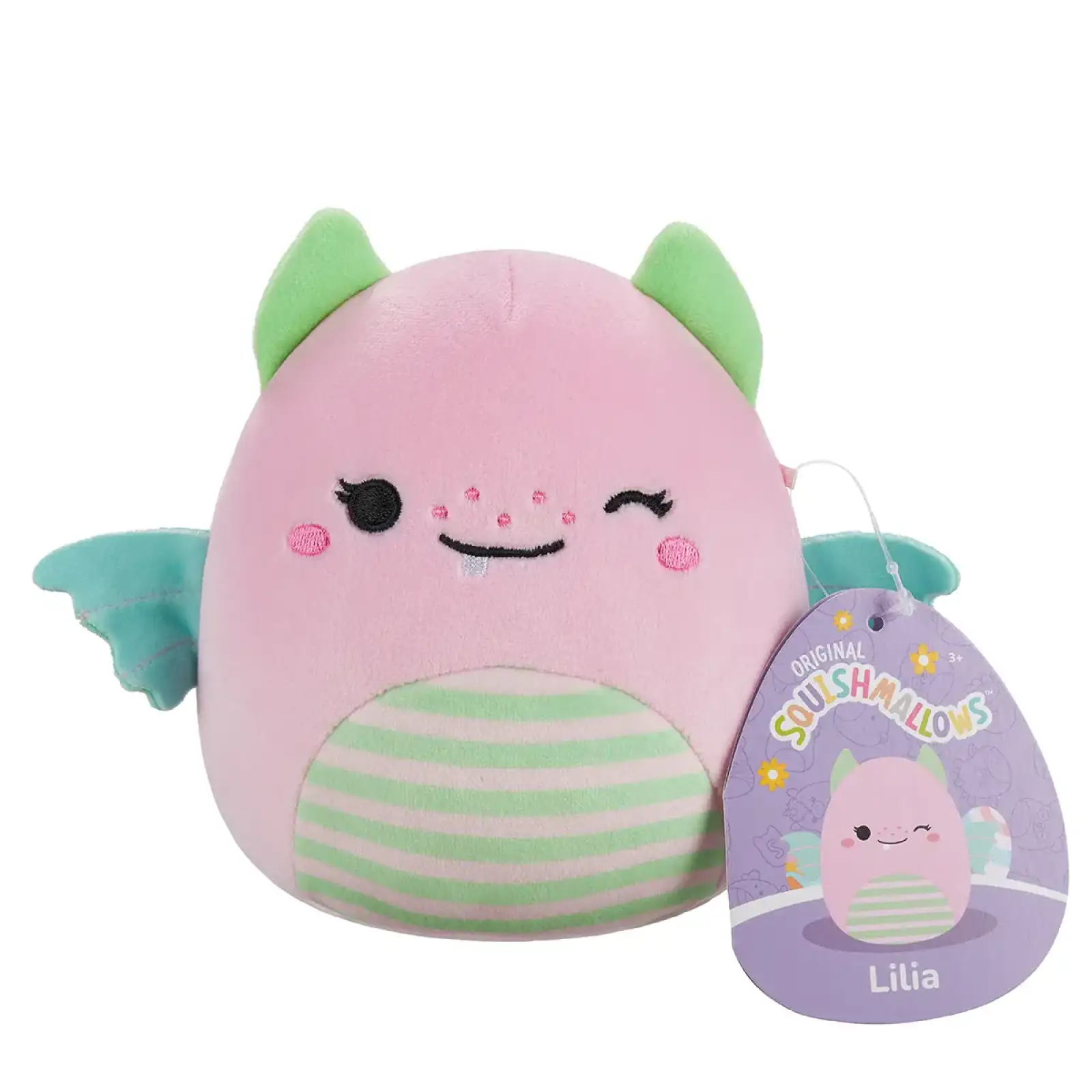 М'яка іграшка SQUISHMALLOWS - РОЖЕВИЙ ДИНО (13 cm) (SQER01180)