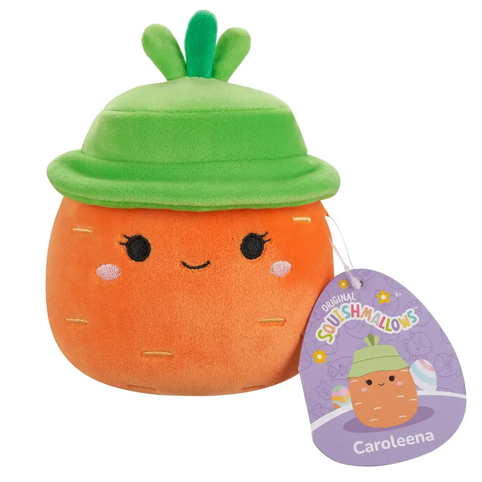 М'яка іграшка SQUISHMALLOWS - МОРКВИНКА КАРОЛІНА В КАПЕЛЮСІ (13 cm) (SQER01182)
