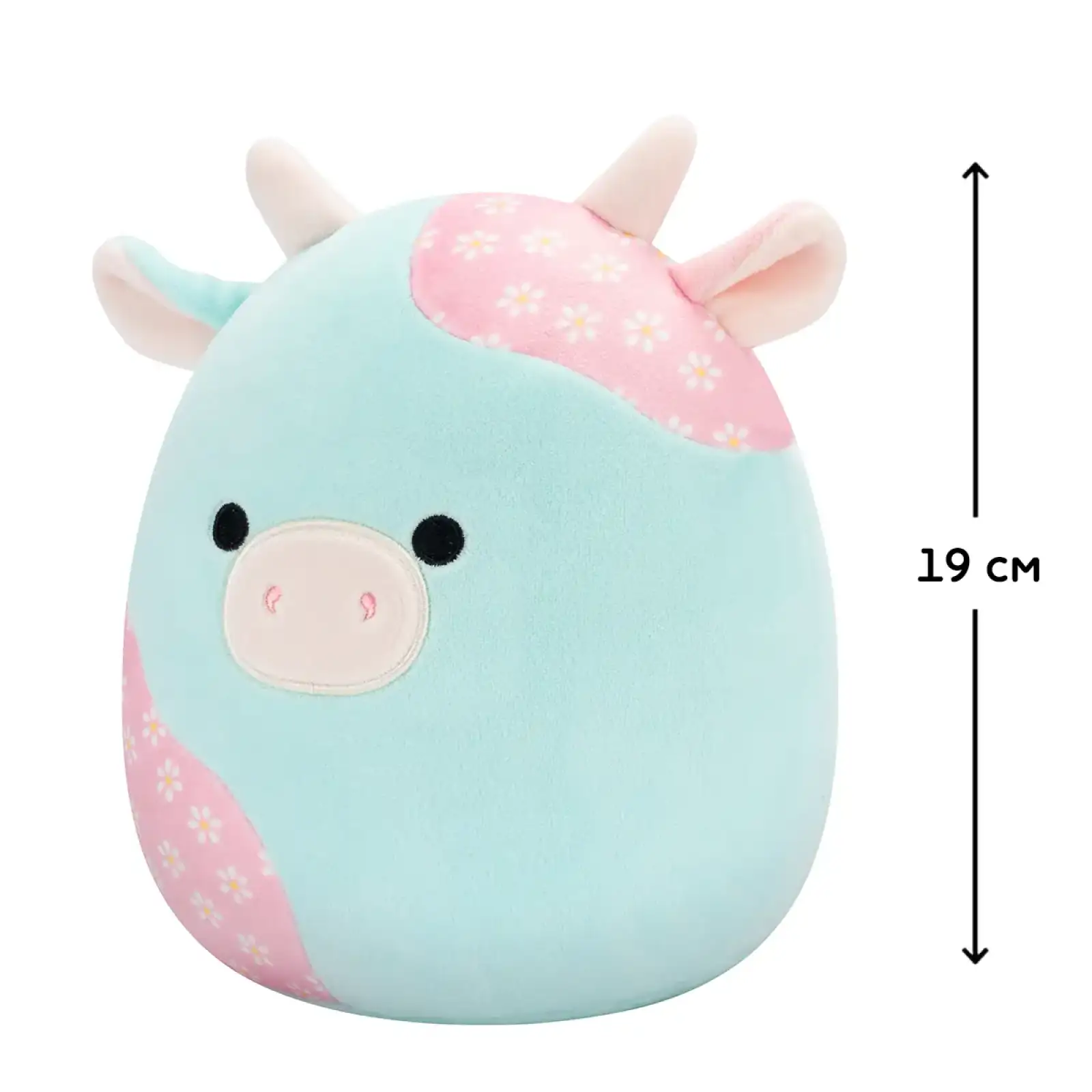 М'яка іграшка SQUISHMALLOWS - М'ЯТНА ПАСТЕЛЬНА КОРІВКА (19 cm) (SQER01209)