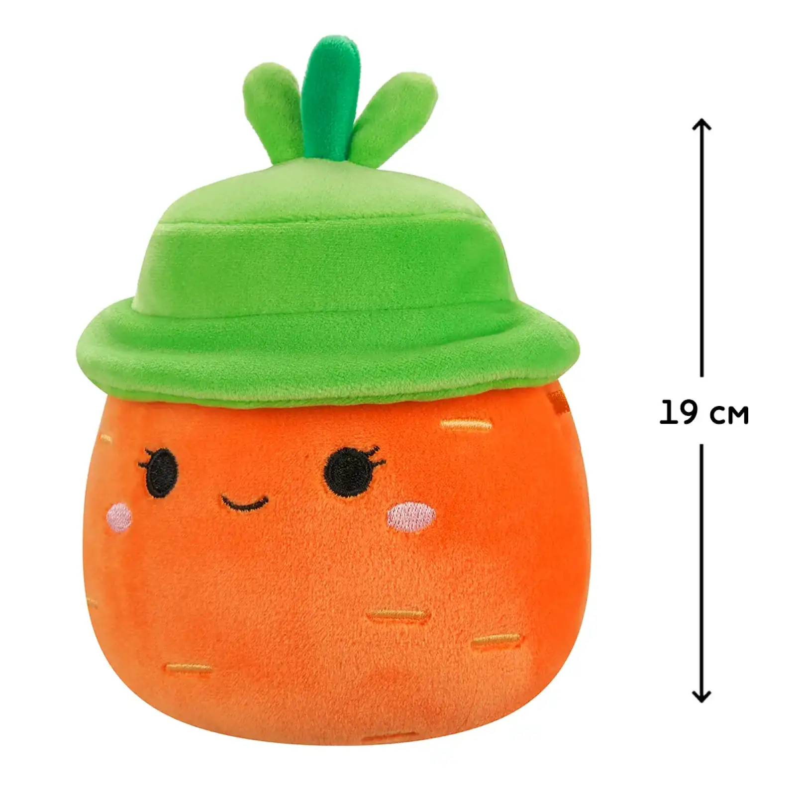 Мягкая игрушка SQUISHMALLOWS - МОРКОВКА КАРОЛИНА В ШЛЯПЕ (19 cm) (SQER01214)
