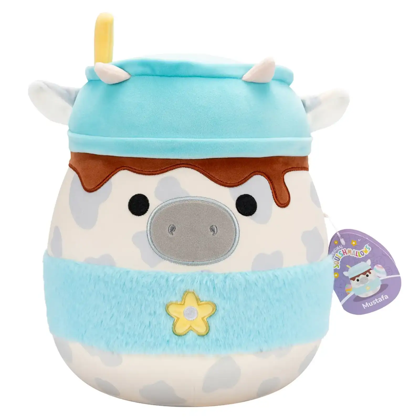 М'яка іграшка SQUISHMALLOWS – СІРА КОРІВКА (30 cm) (SQER01263)