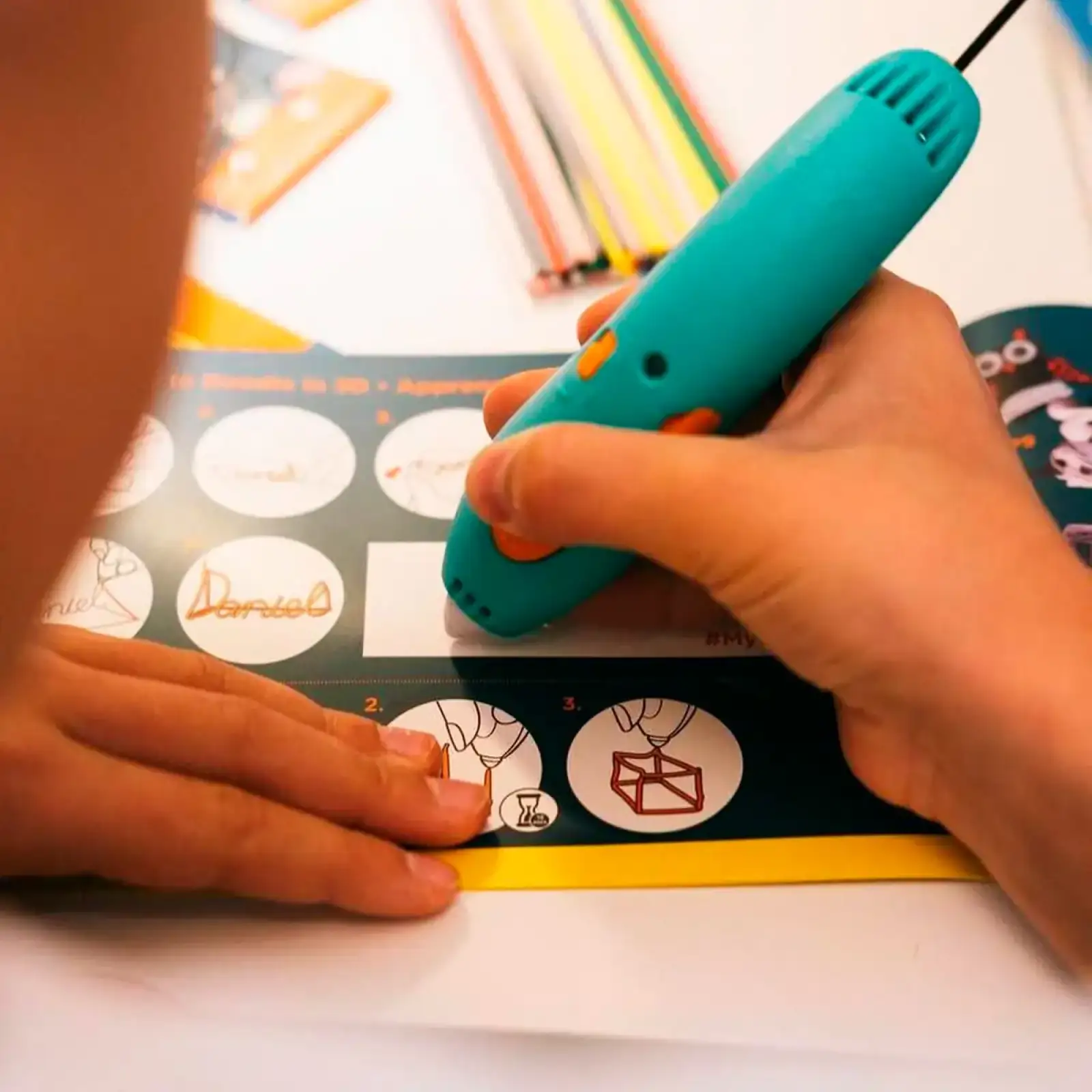 Набір стрижнів для 3D-ручки 3Doodler Start - МІКС (75 шт: помаранчевий, жовтий, зелений) (3DS-ECO-MIX2-75)