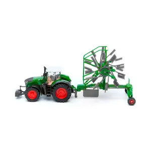 Модель - ТРАКТОР FENDT 1050 VARIO з роторними валковими граблями (10 cm) Bburago (18-31665)