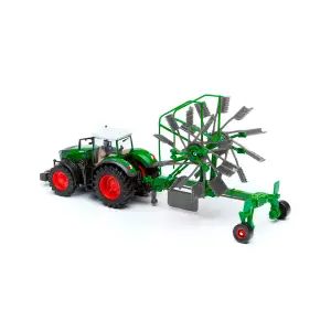 Модель - ТРАКТОР FENDT 1050 VARIO з роторними валковими граблями (10 cm) Bburago (18-31665)