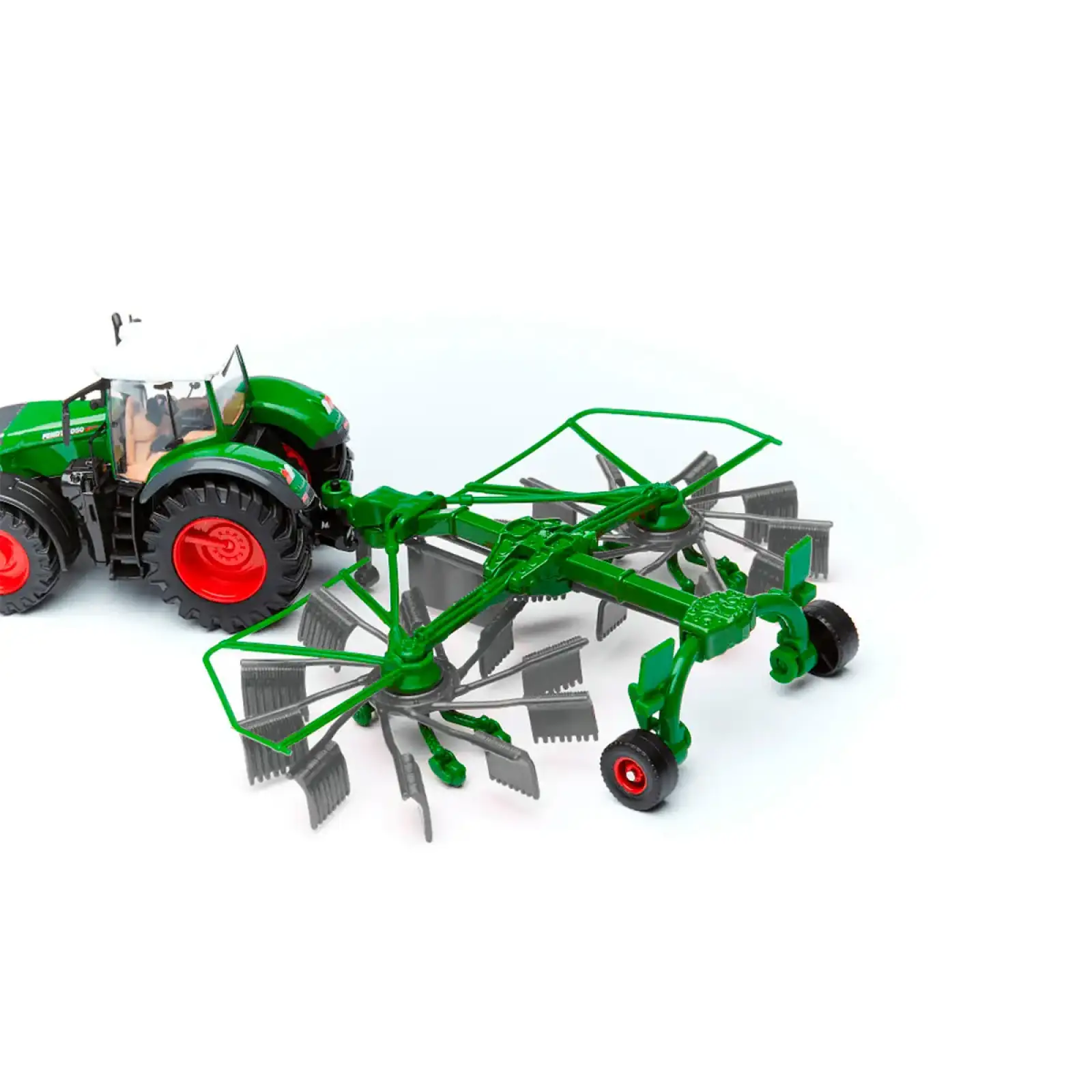 Модель - ТРАКТОР FENDT 1050 VARIO з роторними валковими граблями (10 cm) Bburago (18-31665)