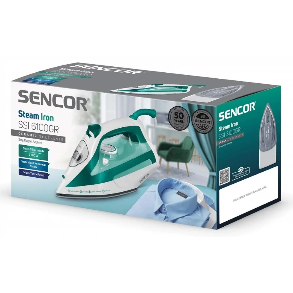 Праска з подачею пари Sencor SSI 6100GR UA