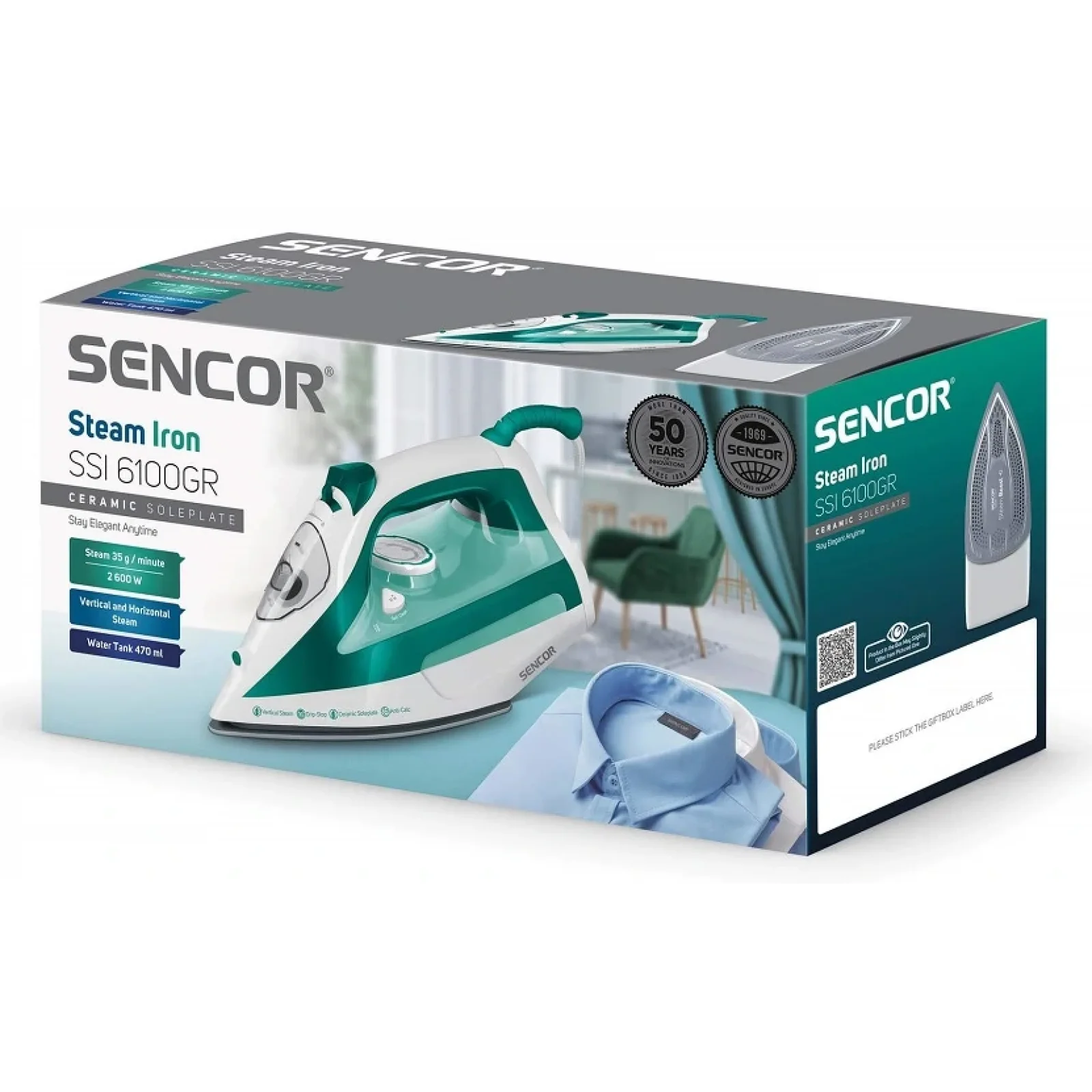 Праска з подачею пари Sencor SSI 6100GR UA