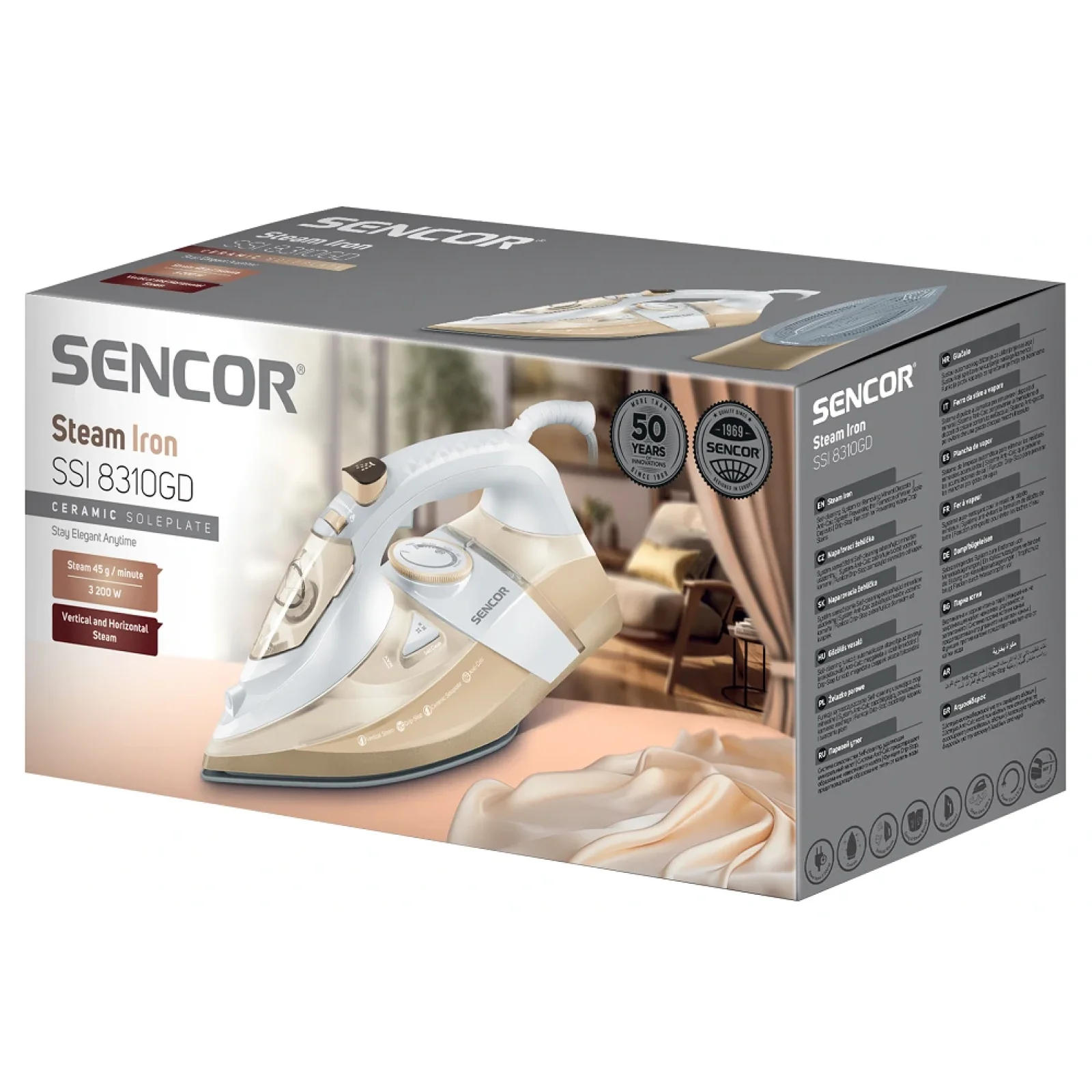 Праска з подачею пари Sencor SSI 8310GD UA
