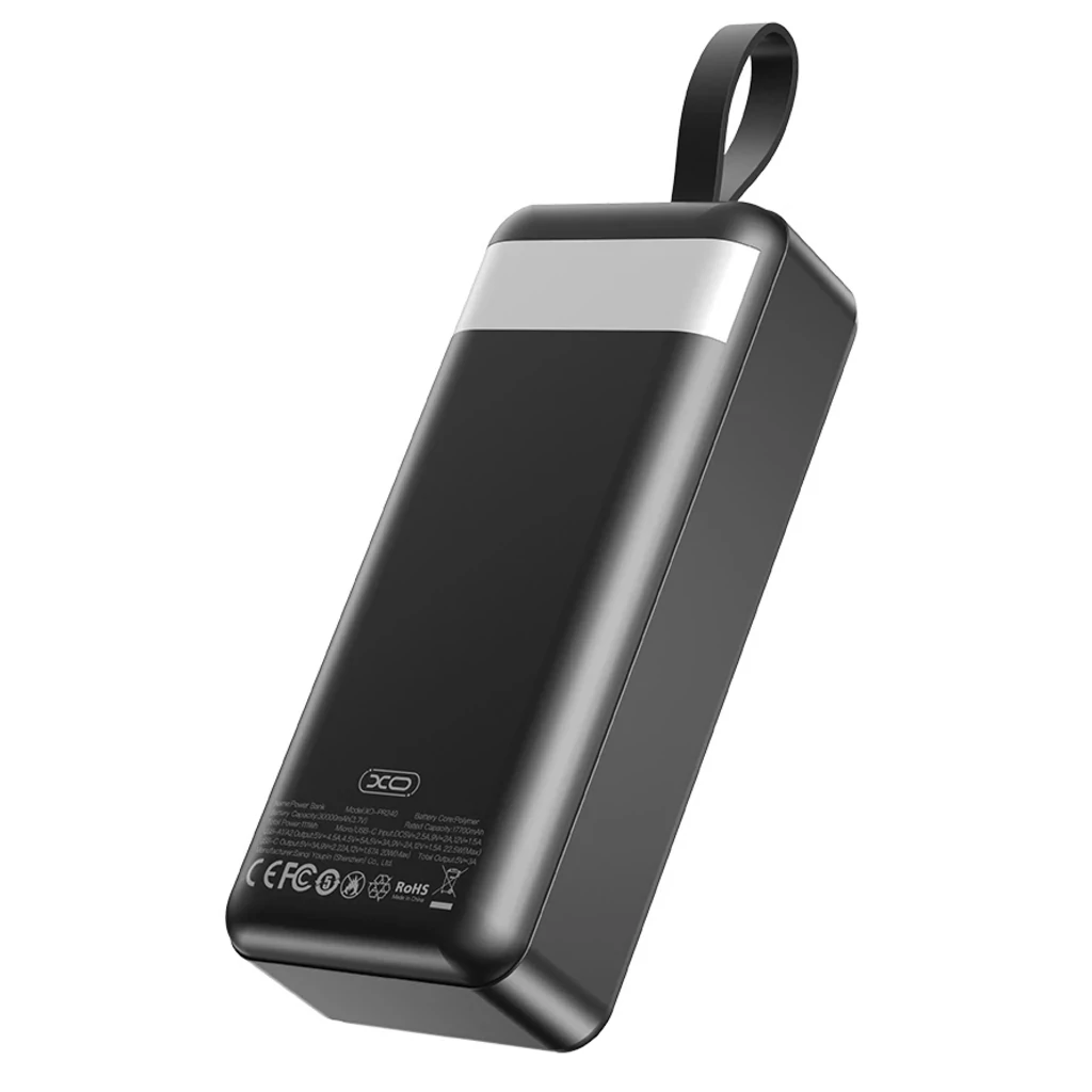Зовнішній акумулятор XO PR240 30000 mAh PD20W + QC22.5W with light (Black) UA