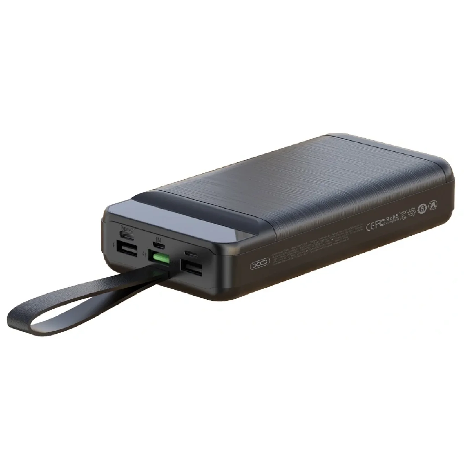 Зовнішній акумулятор XO PR157 40000 mAh 3-Input PD20W + QC22.5W with light Black UA