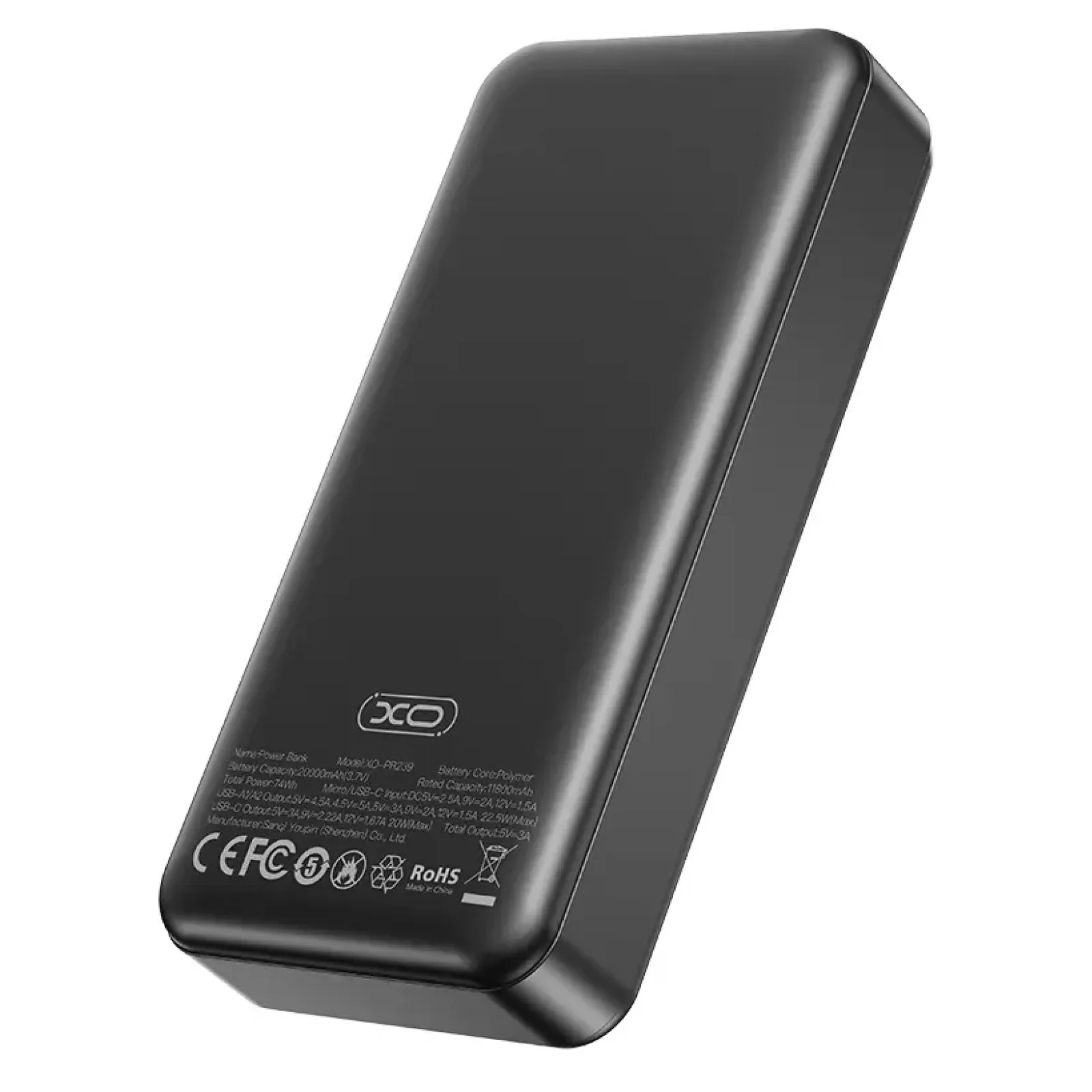 Внешний аккумулятор XO PR239 20000 mAh PD20W + QC22.5W (Black) UA