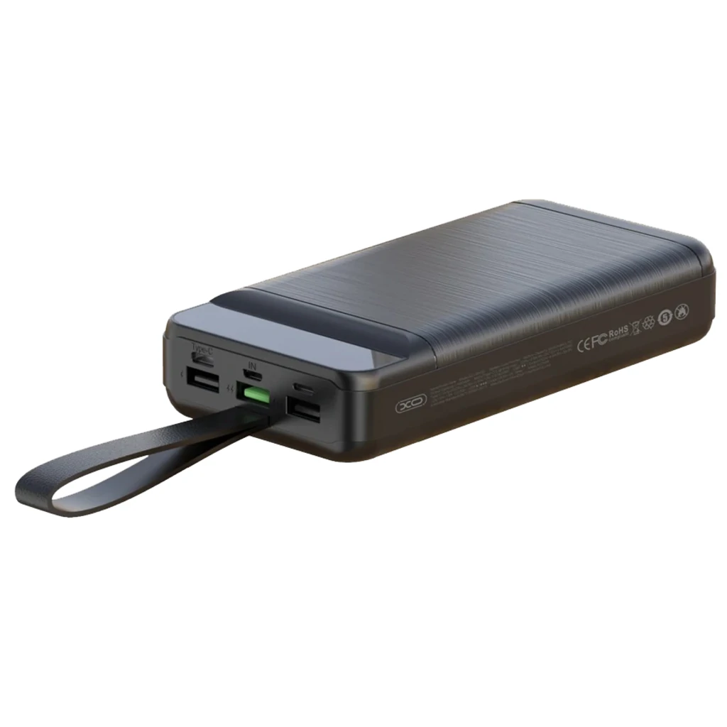 Зовнішній акумулятор XO PR158 50000 mAh 3-Input PD20W + QC22.5W with light Black UA