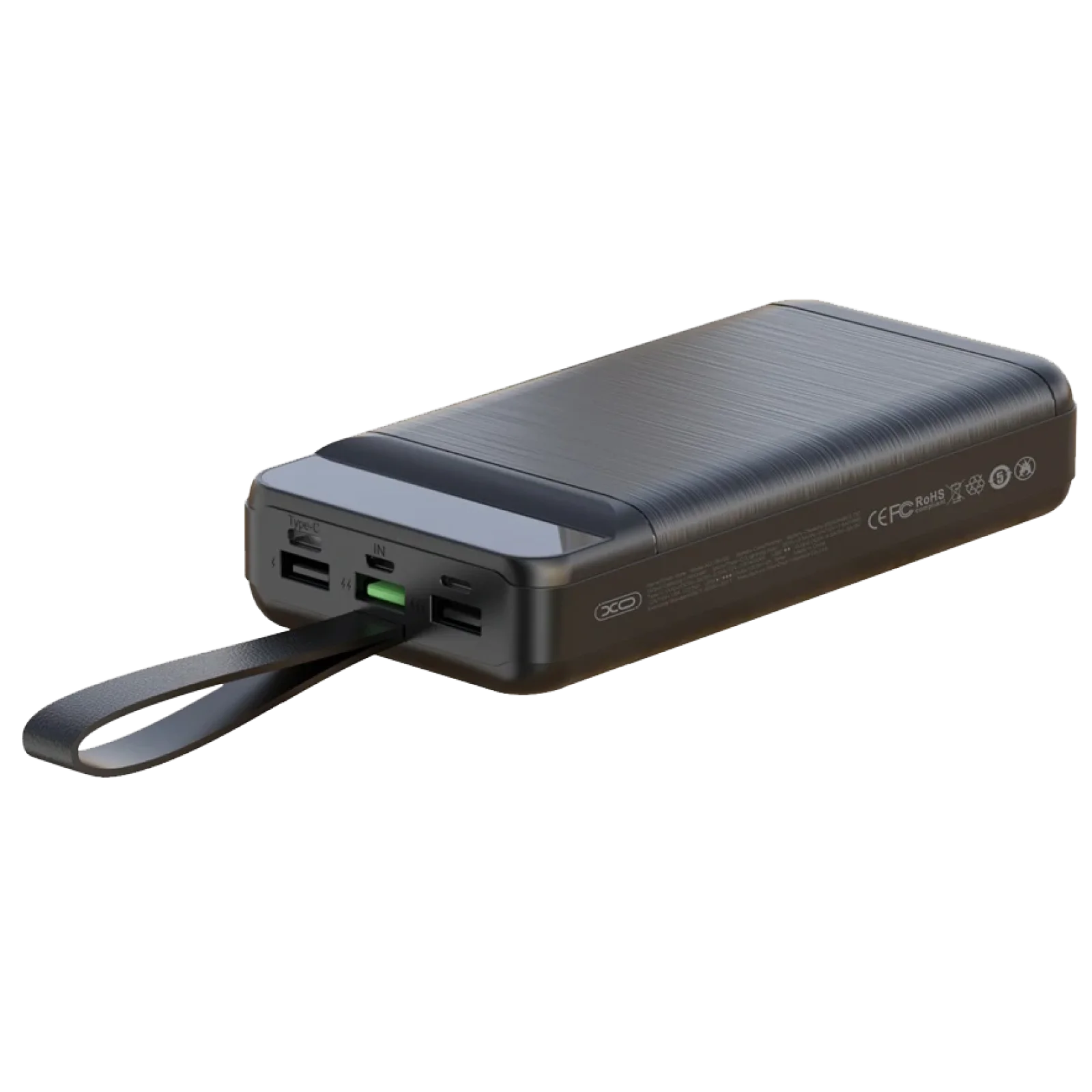 Зовнішній акумулятор XO PR158 50000 mAh 3-Input PD20W + QC22.5W with light Black UA