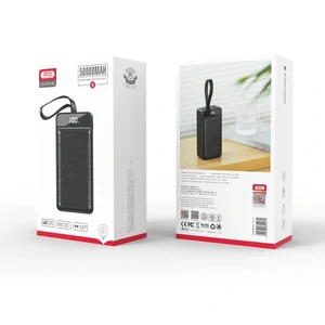 Зовнішній акумулятор XO PR158 50000 mAh 3-Input PD20W + QC22.5W with light Black UA
