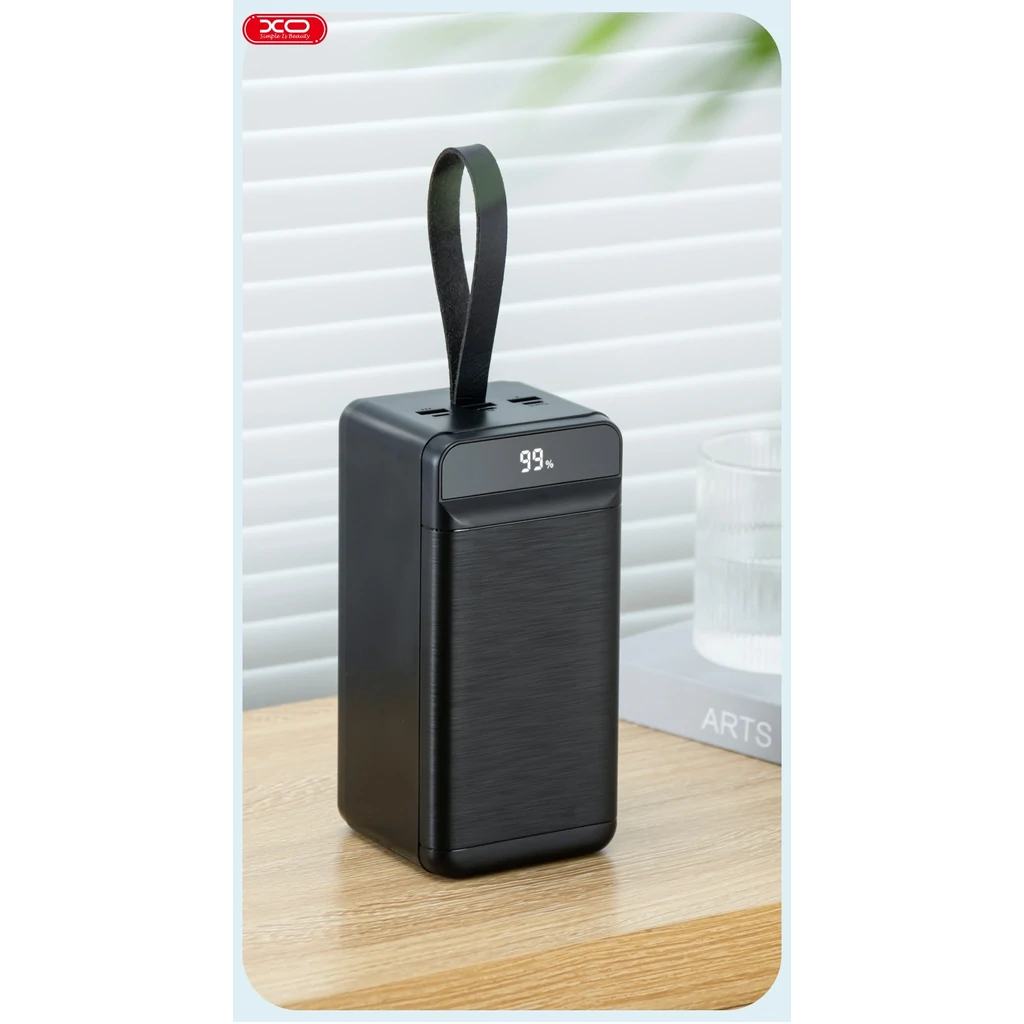 Зовнішній акумулятор XO PR158 50000 mAh 3-Input PD20W + QC22.5W with light Black UA