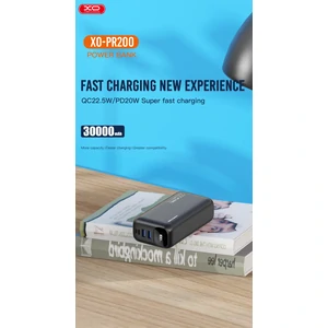 Зовнішній акумулятор XO PR200 30000 mAh PD20W + QC22.5W Black UA