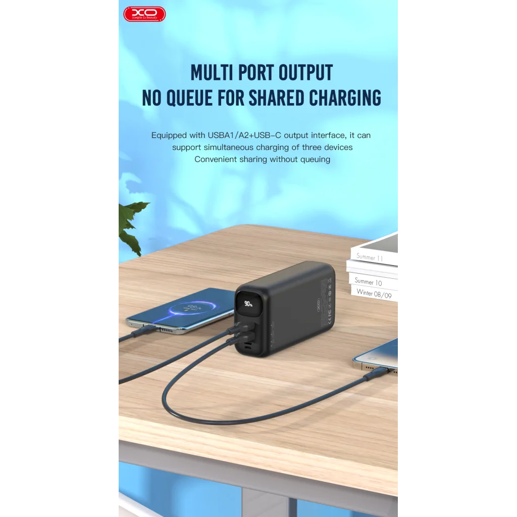 Зовнішній акумулятор XO PR200 30000 mAh PD20W + QC22.5W Black UA