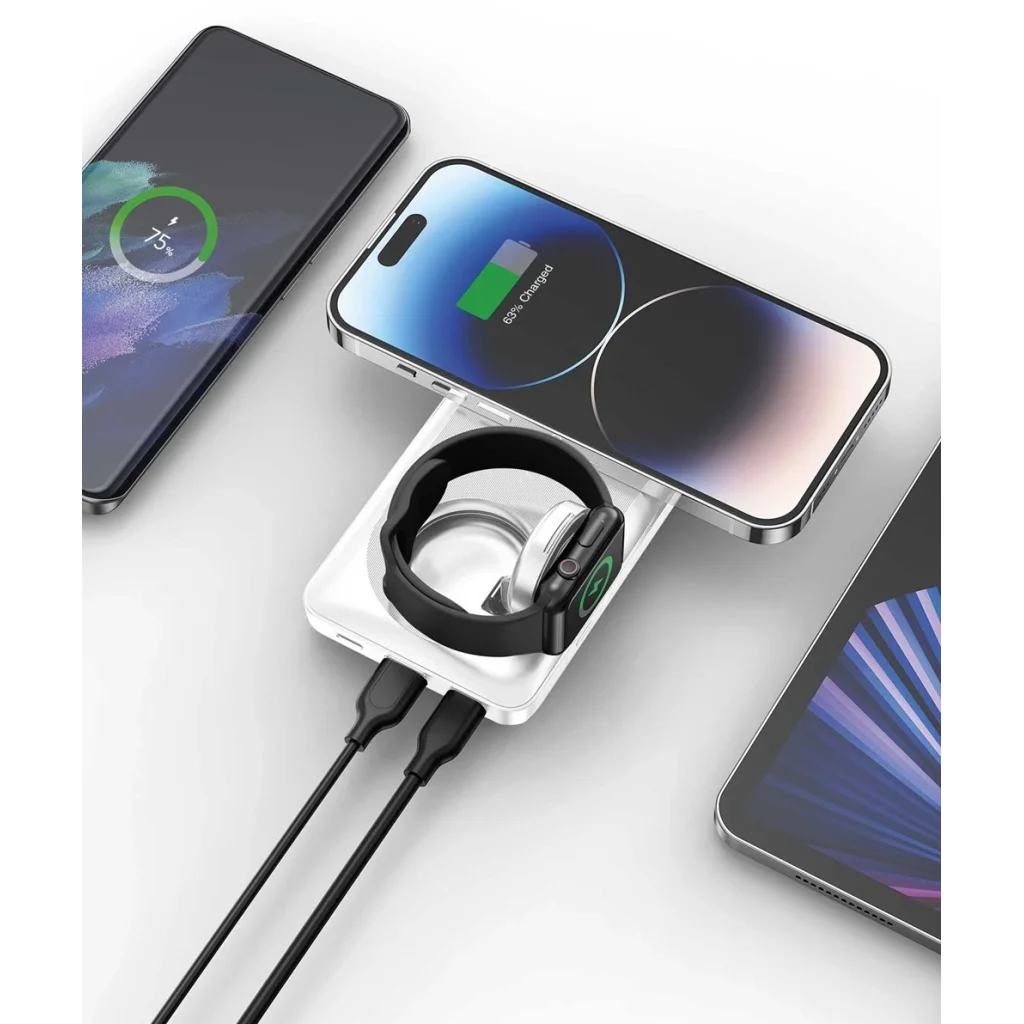 Зовнішній акумулятор Yenkee YPB 510 10000 mAh PD 22,5W 3in1 Qi Wireless (White) UA