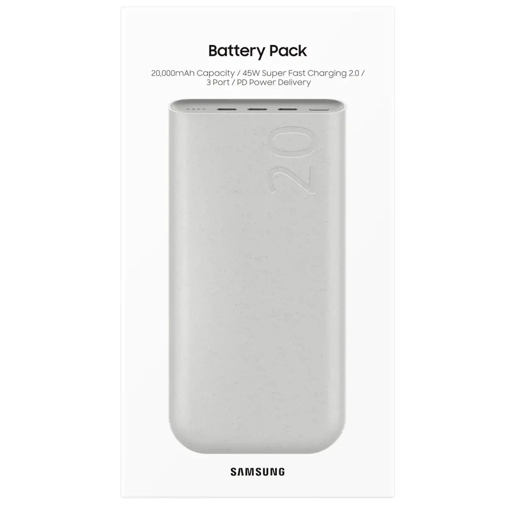 Зовнішній акумулятор SAMSUNG Battery Pack 20000mAh 45W (EB-P4520XUEGEU) / Beige UA