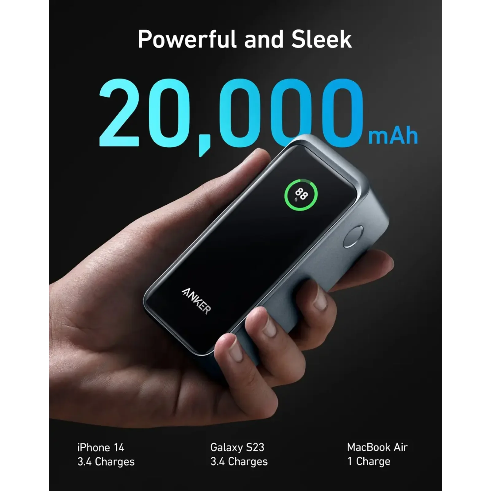 Зовнішній акумулятор Anker Prime 20000 mAh 200W PD Black UA