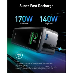 Зовнішній акумулятор Anker Prime 27650 mAh 250W PD Black (A1340011) UA