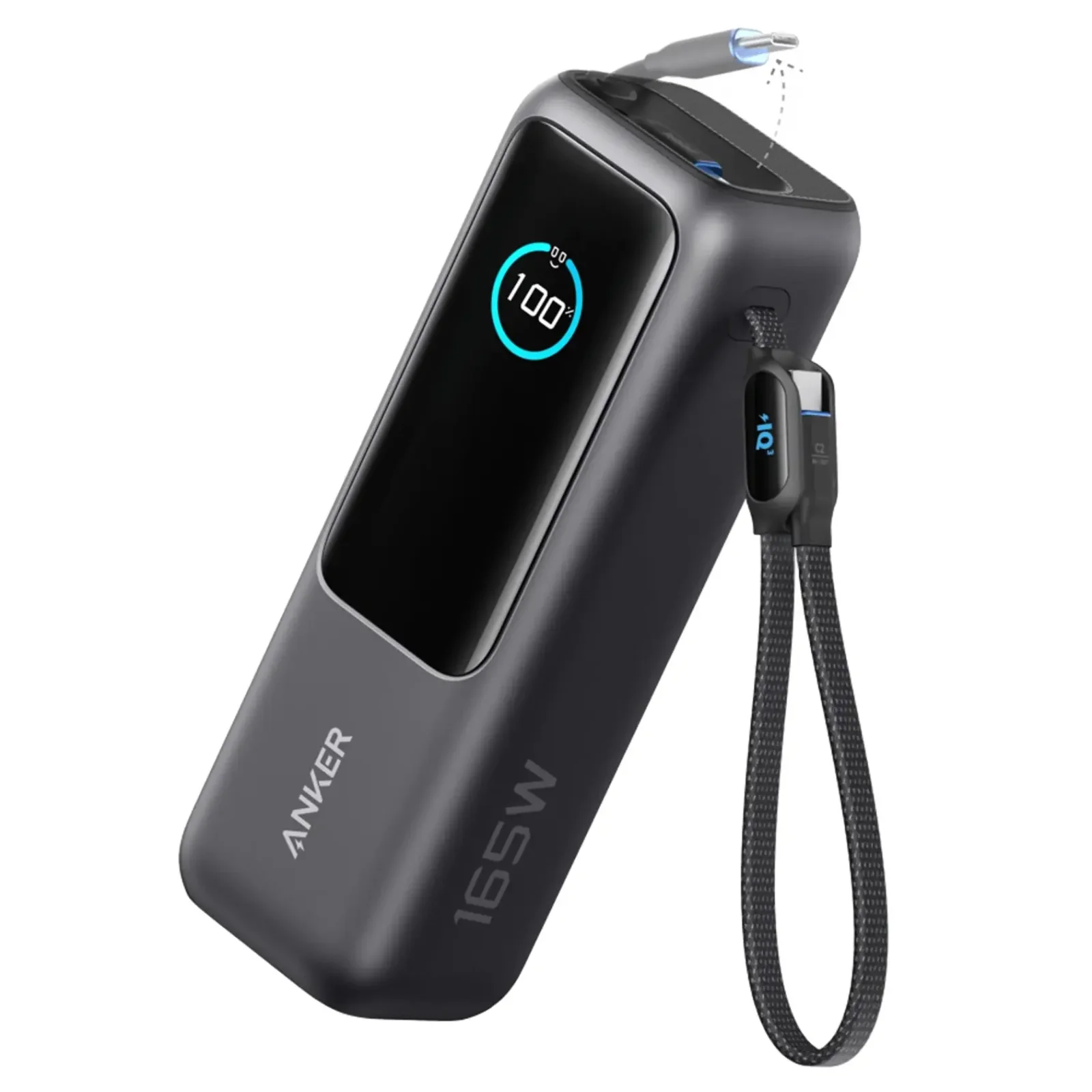 Зовнішній акумулятор Anker 25000 mAh 165W PD Built-In Double USB-C Cables Black (A1695H11) UA