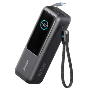Зовнішній акумулятор Anker 25000 mAh 165W PD Built-In Double USB-C Cables Black (A1695H11) UA