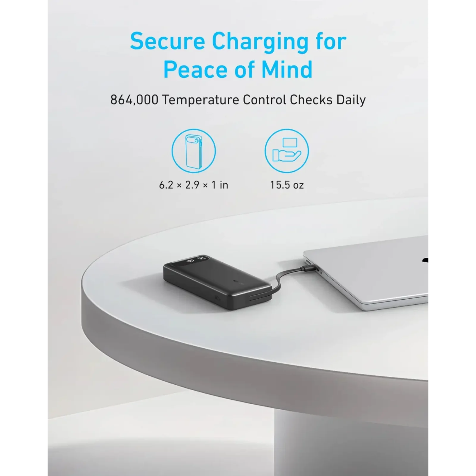 Зовнішній акумулятор Anker PowerCore 20000 mAh 87W PD Built-In USB-C Cable Black UA